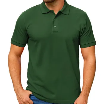 Oblečení a móda Polokošile pánská Gildan zelená army (pánské bavlněné tričko s krátkým rukávem)