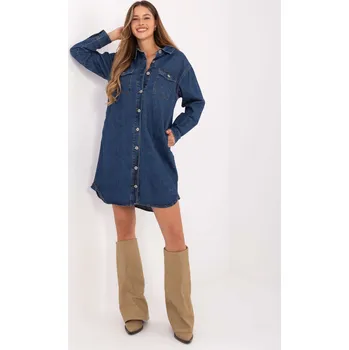 Dámské šaty Dámské Jeans šaty D80026BI30469M314 Tmavě modrá - FPrice jeans-modrá XL