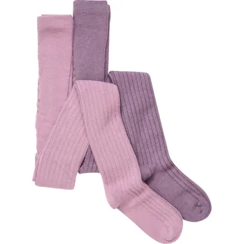MINYMO vlněné punčocháče žebrované 2ks Orchid Haze vel. 92\98 cm