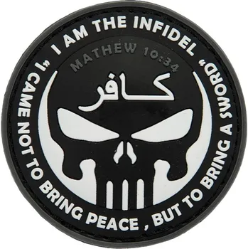 Nášivka Plastové 3D patche 3D gumová nášivka INFIDEL PUNISHER Patch - Černá