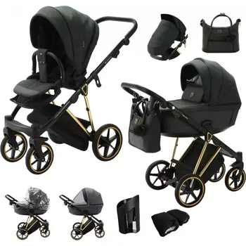 Kočárek ADAMEX Kočárek kombinovaný Belissa Special Edition Dark Green/Gold