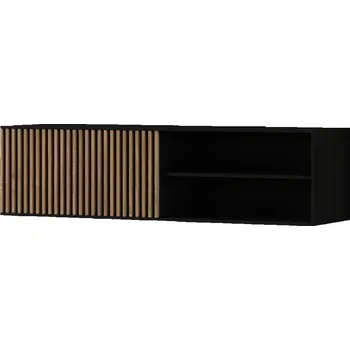 Televizní stolek Závěsný TV stolek MEORATI 150x40 cm, černá/dub artisan