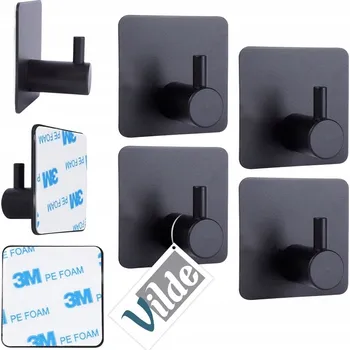 Věšák Háček bez vrtání Vilde černý