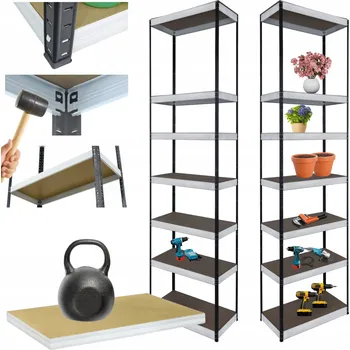 Dílenský regál Kovový regál skladový stojan HELIOS 270x40x40cm 8 polic x 175kg ODOLNÝ