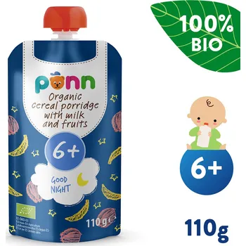 Dětská kaše SALVEST Põnn BIO Mléčná kaše na dobrou noc s ovocem (110 g)