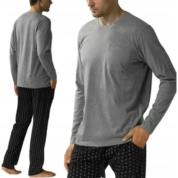 Pánské pyžamo ATLANTIC NMP-373 pánské pyžamo volného střihu s dlouhým rukávem BAVLNĚNÉ - L