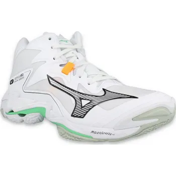 Pánská sálová obuv Mizuno Wave Lightning Z8 Mid V1GA240516 - white black/frozen emerald 44,5