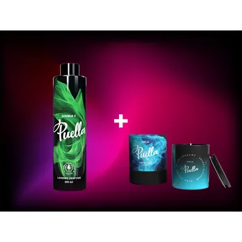 Svíčka Puella Výhodný set: Parfém na 50 praní + vonná svíčka POUZE ZA 175 KČ
