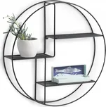 ZELLER nástěnná police kulatá kovová černá