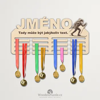 věšák na medaile WoodenPuzzle.cz Věšák na medaile - biatlon - žena Velikost: 30 cm