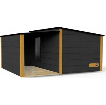 Bouda pro psa JAKS Bouda pro psa s předsíní šedá XL 123x64 cm