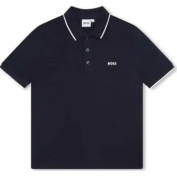 Dětská bavlněná polokošile BOSS J25P26.102.108 námořnická modř 59X, vel. 102
