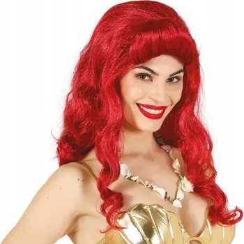 Karnevalová paruka PARUKA MOŘSKÁ PANNA ARIEL ČERVENÁ DLOUHÁ