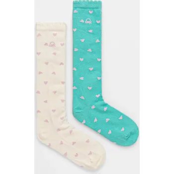 Chlapecké oblečení Dětské ponožky United Colors of Benetton 2-pack tyrkysová barva, 6AO30704B 6AO30704B.G.G.seasonal 06X, vel. 25/29