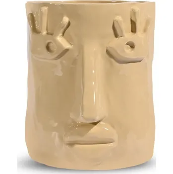 Květináč Květináč Byon x Emma Widell, Facy 22 cm L béžová barva 5295303613 02X