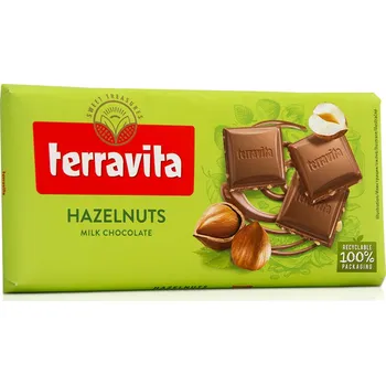 Čokoláda Terravita Sp. z.o.o., ul Szarych Szeregów 48, Poznaň, Polsko Terravita - mléčná čokoláda s lískovými ořechy 100g