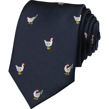 Kravata Tmavě modrá pánská kravata SLEPICE