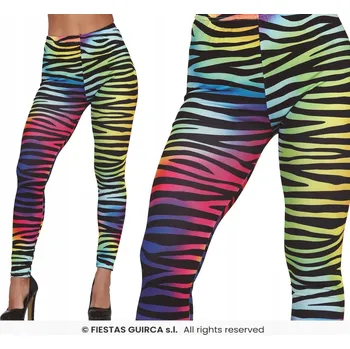 Dámské legíny LEGÍNY KALHOTY 90. LÉTA ZEBRA MULTIKOLOR M