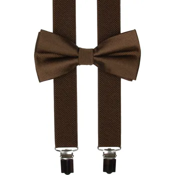 Kšandy Hnědé pánské kšandy s motýlkem