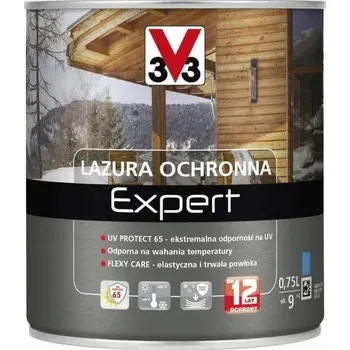 Lak na dřevo V33 Ochranná lazura EXPERT – ochrana až na 12 let – Borovice Oregonská 0,75 l