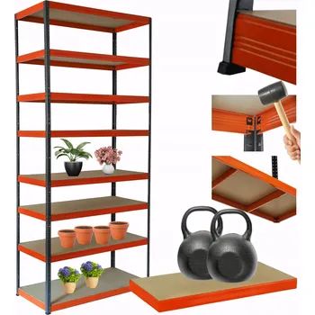 Dílenský regál Kovový regál skladový stojan HELIOS 270x75x30cm 8 polic x 275kg ODOLNÝ