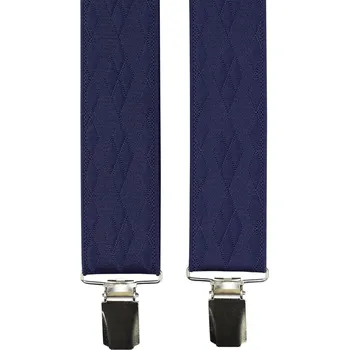 Kšandy Tmavě modré pánské široké kšandy s elegantním vzorem