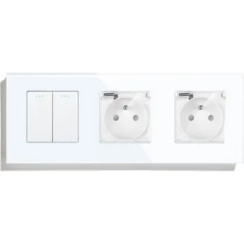 Elektrická zásuvka MECHANICKÝ KLÁVESOVÝ SPÍNAČ ZÁSUVKA + VODOTĚSNÁ ZÁSUVKA S VÍKEM IP44