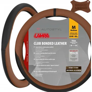 Potah na volant Potah na volant Club – Kombinace kůže a Skeentex – M – Ø 44–46 cm –