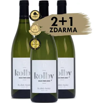 Víno Ryzlink vlašský, 2020, SELECTION, pozdní sběr, suché, Kolby, 2+1 ZDARMA, 3x0,75l