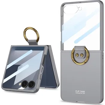 Pouzdro na mobilní telefon GKK 122722 GKK CIRCLE Ochranný obal s držákem pro Samsung Galaxy Z Flip7 5G šedý