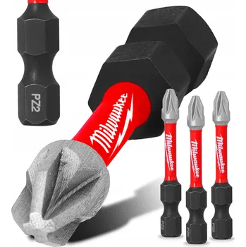 Bit 3x Rázový bit MILWAUKEE PZ2 50 mm MAGNETICKÝ ŠROUBOVACÍ BIT POZIDRIV