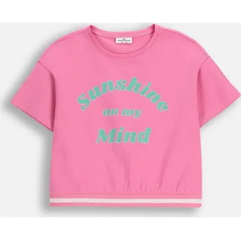 Dívčí tričko růžové s krátkým rukávem, velikost 146 Coccodrillo WC5