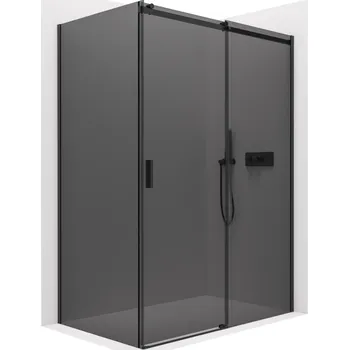 CERANO Sprchový kout Santoro L/P 8mm černá mat, grafitové sklo 130x100 posuvný