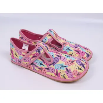 Dívčí obuv EF Bačkory přezůvky BAREFOOT 395 jednorožci barevné velikost: 28