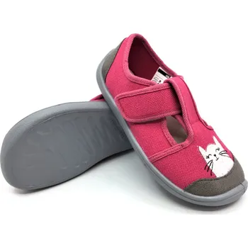 Dívčí bačkory Bačkory 3F barefoot 3BE3/13 růžová kočka 30, Vnitřní délka boty: 19,0 cm, Vnitřní šířka boty: 7,8 cm