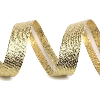 Stuha Pro Háčkování Šikmý proužek 20 mm zlatá