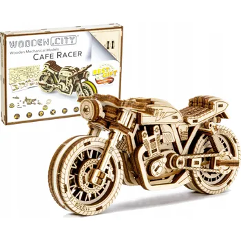 Dřevěná hračka 3D Puzzle Dřevěný Model Cafe Racer - Wooden.City