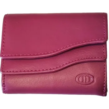 DD 0495-22 kožená peněženka tm.růžová