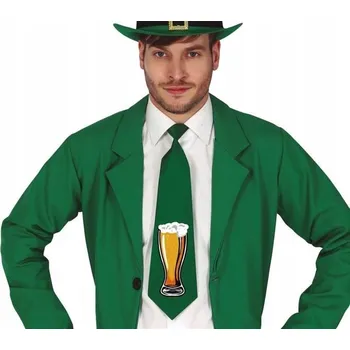 Kravata Zelená kravata PIWO Den svatého Patrika Skřítek