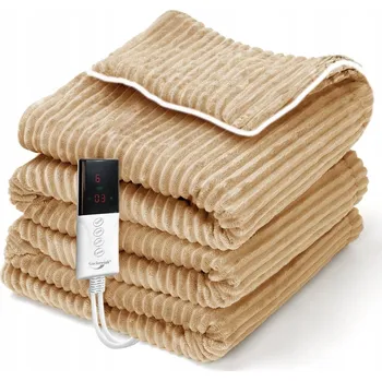 Elektrická Deka vyhřívací velká 160x130 cm podložka teplý fleecový materiál 130W + Ovladač
