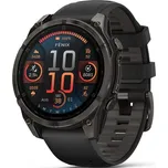 Garmin Fenix® 8 – 47 mm, AMOLED Sapphire, Carbon grey DLC titanium s Black/Gray silikonovým řemínkem 010-02904-21 + 5 let záruka a dárek ZDARMA