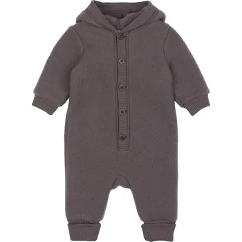 Kojenecká bunda Merino overal na knoflíky Mikk-Line - hnědý Sparrow Velikost: 86