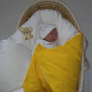 Zavinovačka Pro útulný domov Péřová zavinovačka Žlutá s puntíkem TYP zavinovačky: KLASIK, ROZMĚR zavinovačky: 70 x 70 cm