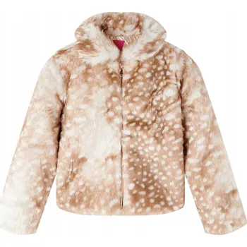 Dívčí bunda DĚTSKÁ BUNDA Z UMĚLÉ KOŽEŠINY BARVY KOŇAKU VELIKOST 116