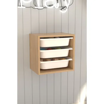 Knihovna Nástěnný víceúčelový úložný box VERA - dub safír