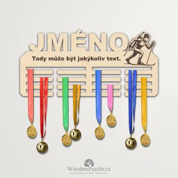 věšák na medaile WoodenPuzzle.cz Věšák na medaile - biatlon - muž Velikost: 30 cm
