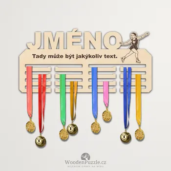 věšák na medaile WoodenPuzzle.cz Věšák na medaile - krasobruslení - žena Velikost: 30 cm