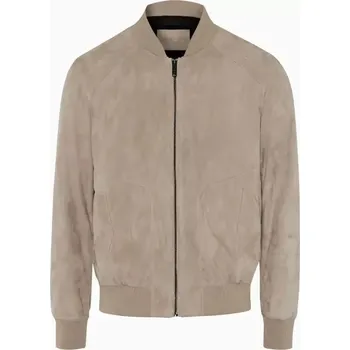 Pánská casual bunda PORSCHE DESIGN Suede Leather Jacket Bunda kožená semišová klasického střihu s detaily z úpletu pískově béžová (Sportovní a elegantní bluzon vyrobený z měkkého kozího semiše s pletenými manžetami a lemem pro optimální padnutí. Vyrobeno v Turecku.)