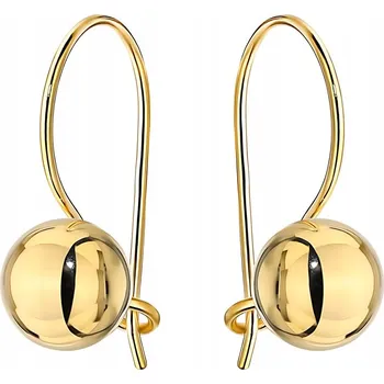 Náušnice ZLATÉ Dámské NÁUŠNICE ryzost 585 Hladké Kuličky na Patent 14k