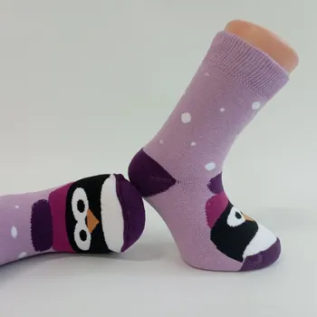 Trepon Dětské zimní froté ponožky PENGUIN Barva: fialová, Velikost: 16 - 18 (24-27)
